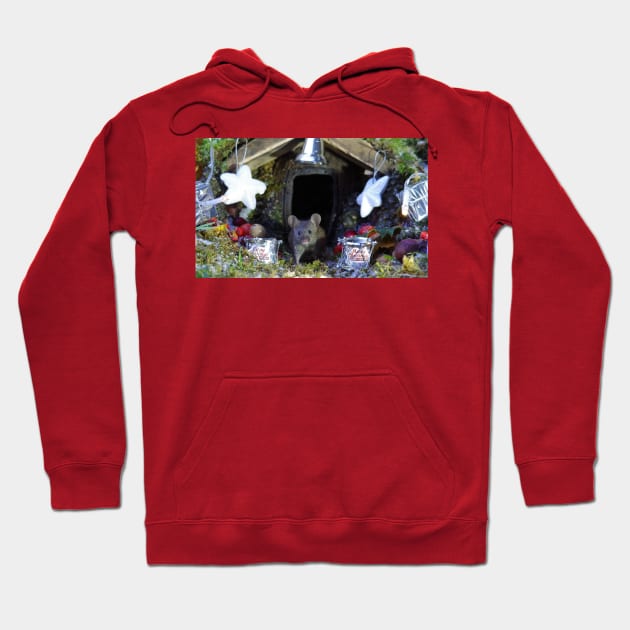 christmas wild mouse with decorations Hoodie by Simon-dell